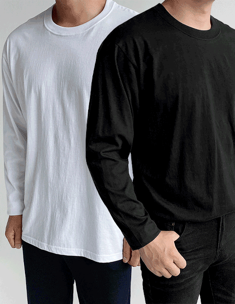 스탠다드 라운드넥 무지 긴팔 티셔츠 (23color)