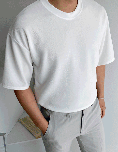 엠보 링클프리 반팔 티셔츠 (11color)